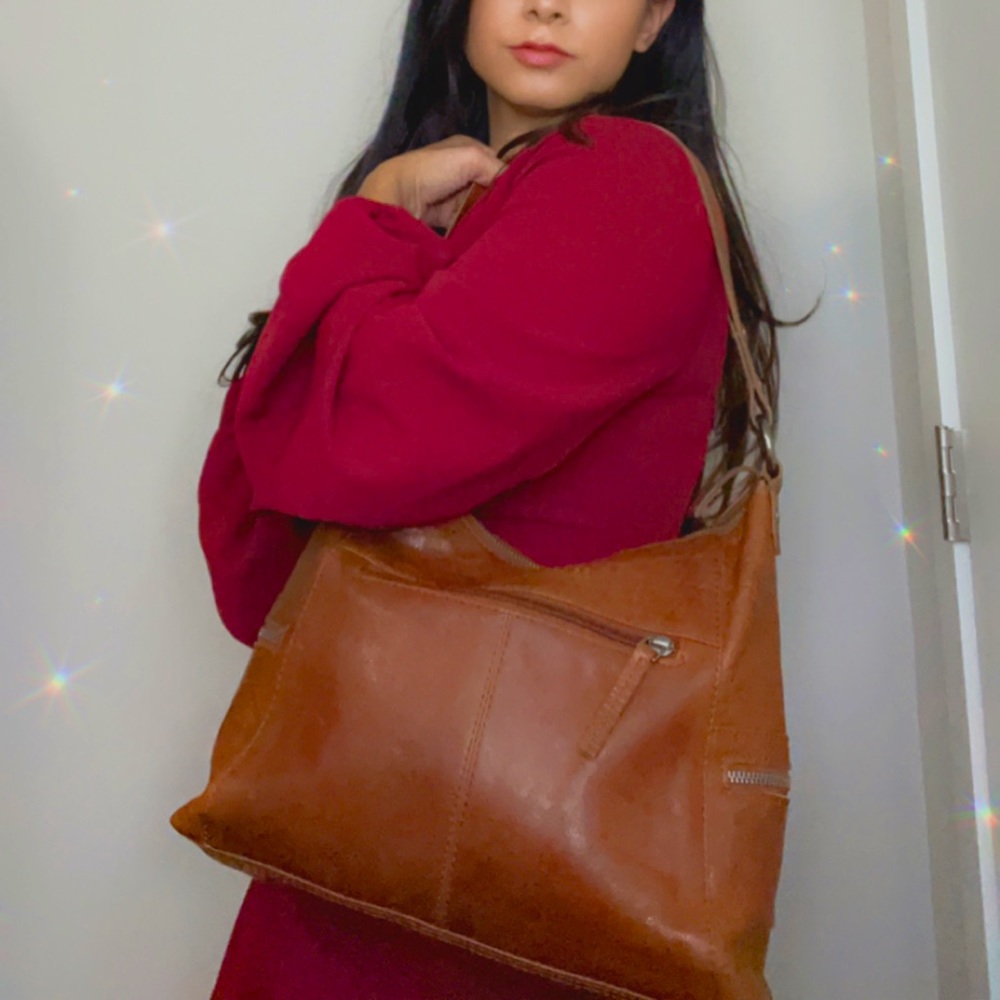 Spikes and Sparrow Made in Netherlands brown leather shoulder bag